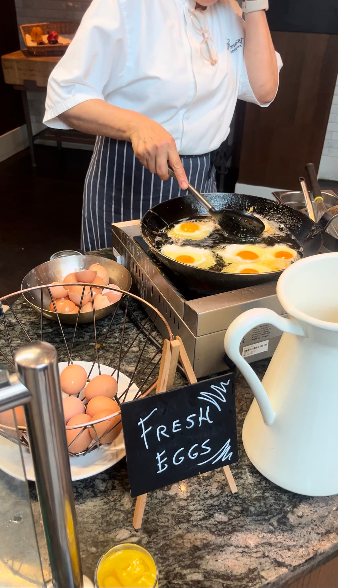 egg station at The Fairmont