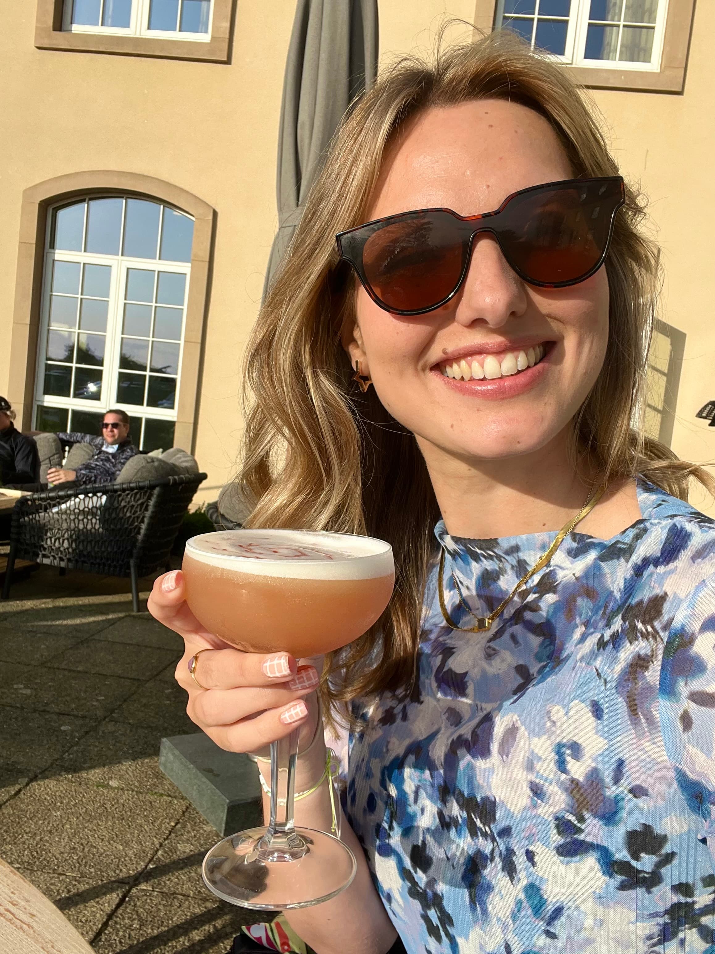 Alex with a cocktail at the Fairmont